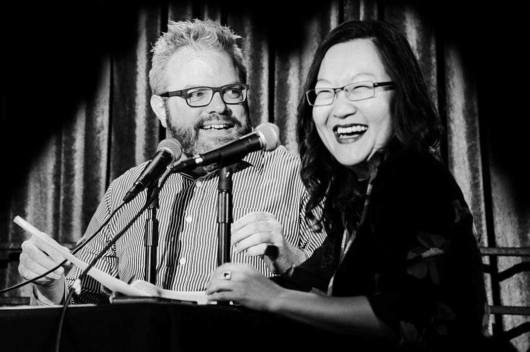 Your hosts, J. Keith van Straaten and Helen Hong, enjoying a nice laugh.